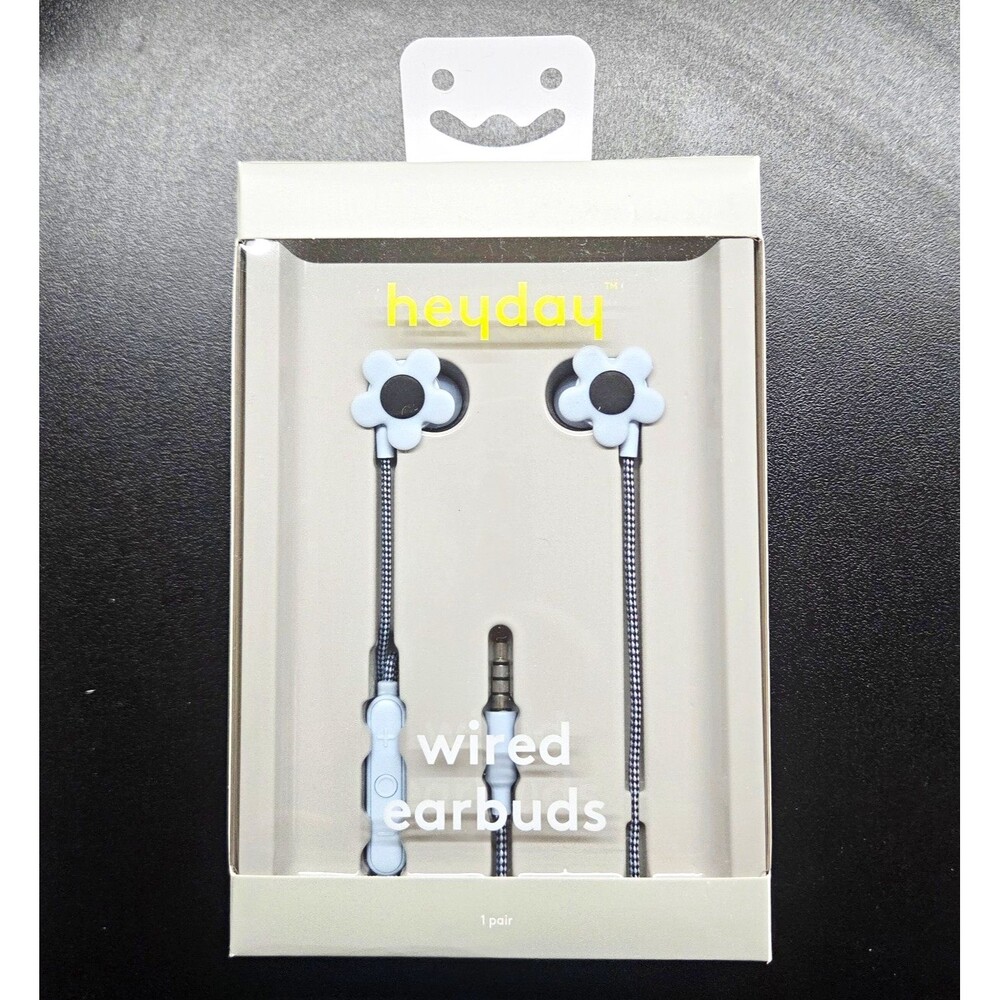 heyday Wired In-Ear Earbuds 3.5mm Jack w/ Mic In-Line Remote Gray/Black
